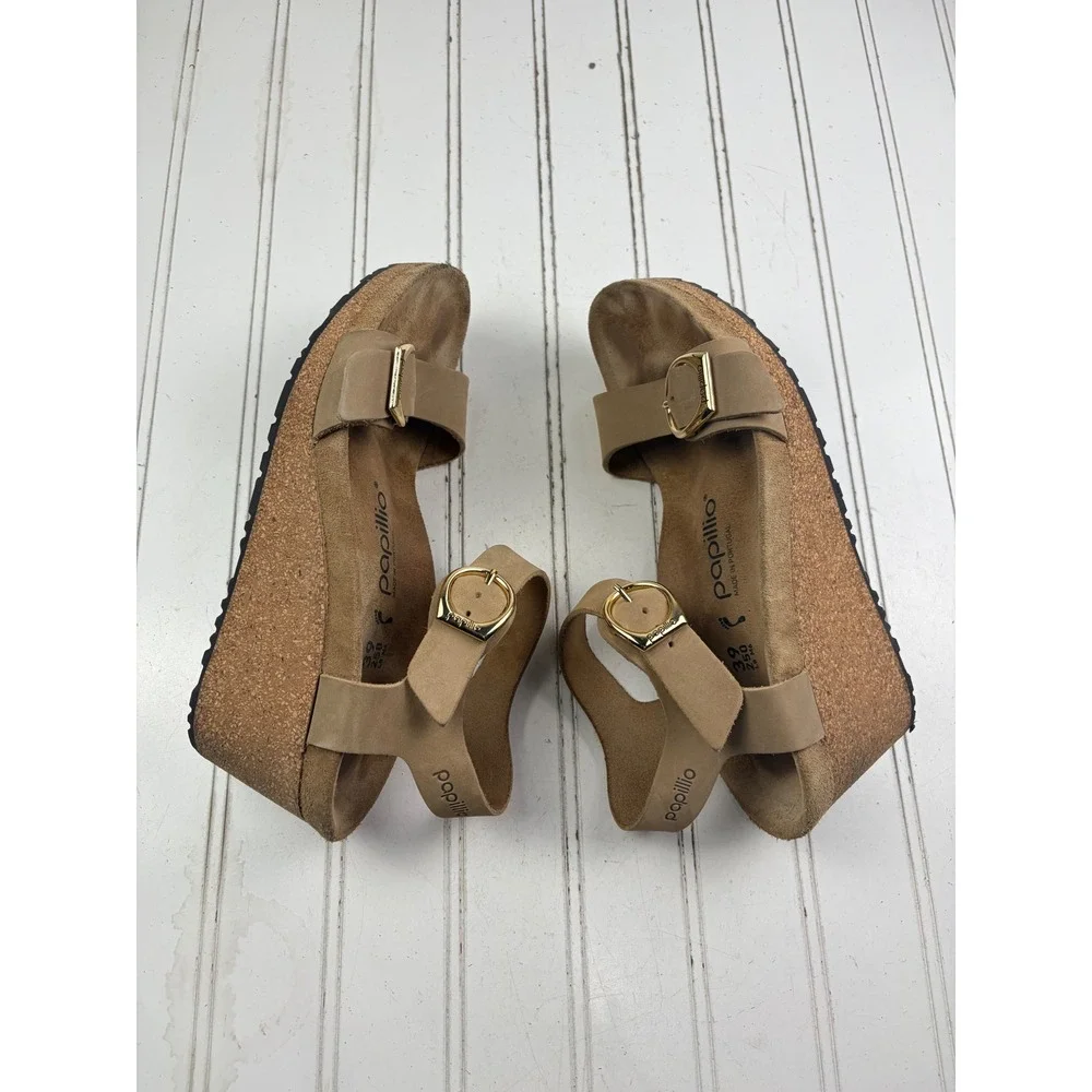 Papillio by Birkenstock Soley Nubuck Leather Wedge Sandals Women's Size 8-8.5